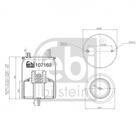 Priekinė oro pagalvė VOLVO FH4, Priekinės ašies oro pagalvė VOLVO FH4, Priekinio tilto oro pagalvė VOLVO FH4, tinginio oro pagalvė VOLVO FH4, pakeliamo tilto oro pagalve VOLVO FH4,