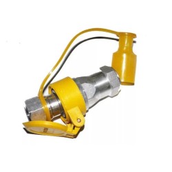 Hidraulinė greitoji jungtis M22x1,5, Greitoji hidraulinė jungtis komplektas, Hidraulinės jungties kištukas ir lizdas, M22x1,5 hidraulinė jungtis, Hidraulinė greita jungtis geltona, Aliuminė hidraulinė jungtis,