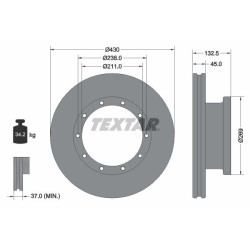 Diskas st. @430x45x132,5x211x238x10xM14x1,5