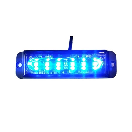 Žibintas blykstė 130a36x16 6LED R10/R65 mėlyna